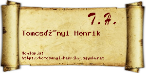Tomcsányi Henrik névjegykártya