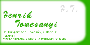 henrik tomcsanyi business card