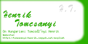 henrik tomcsanyi business card